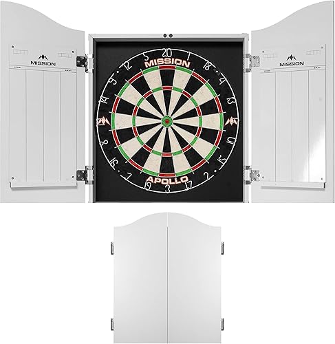 Miniatura 3 de Mission Darts Gabinete de madera de lujo resistente de la diana, blanco, (CAB011)