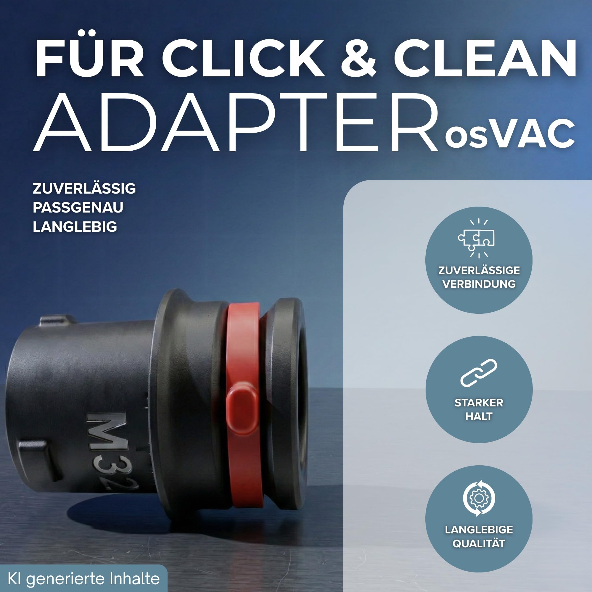 Compatible con aspirador Bosch Click and Clean MALE C35, adaptador para OSVAC NEO M32, accesorio para aspirador de agua y polvo, aspirador industrial, herramienta de extracción de polvo