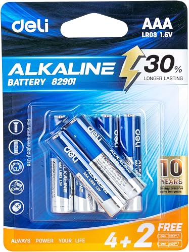 Deli 1.5V AAA Alkaline Battery - 6 Pack