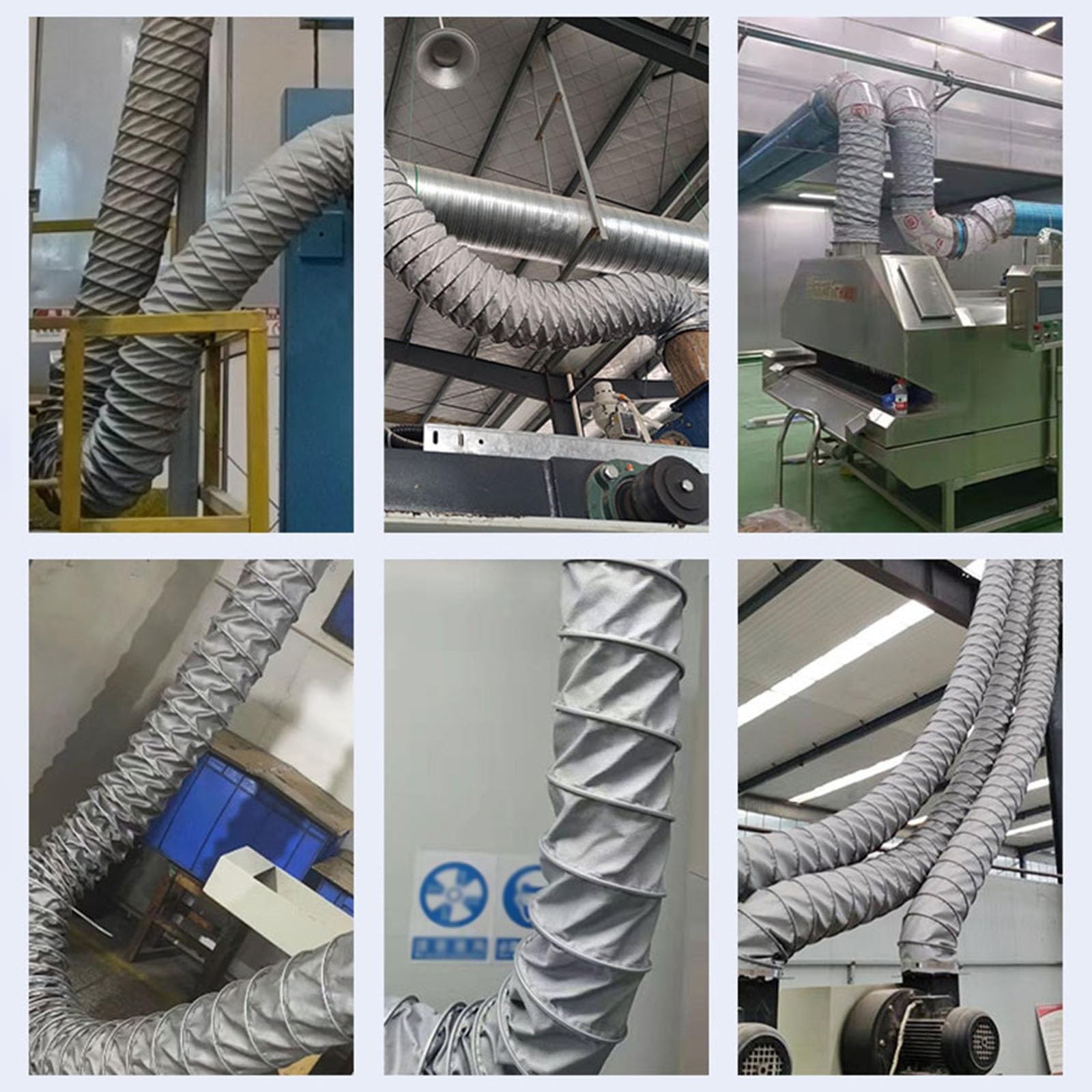 Tubo Flexible Conducto Aire Expandible De 2, 4 Y 6 M, Conducto Flexible Para Ventilador/extractor Con Soporte De Acero, Conducto Entrada Portátil(6ft/2m,ID 7in/180mm)