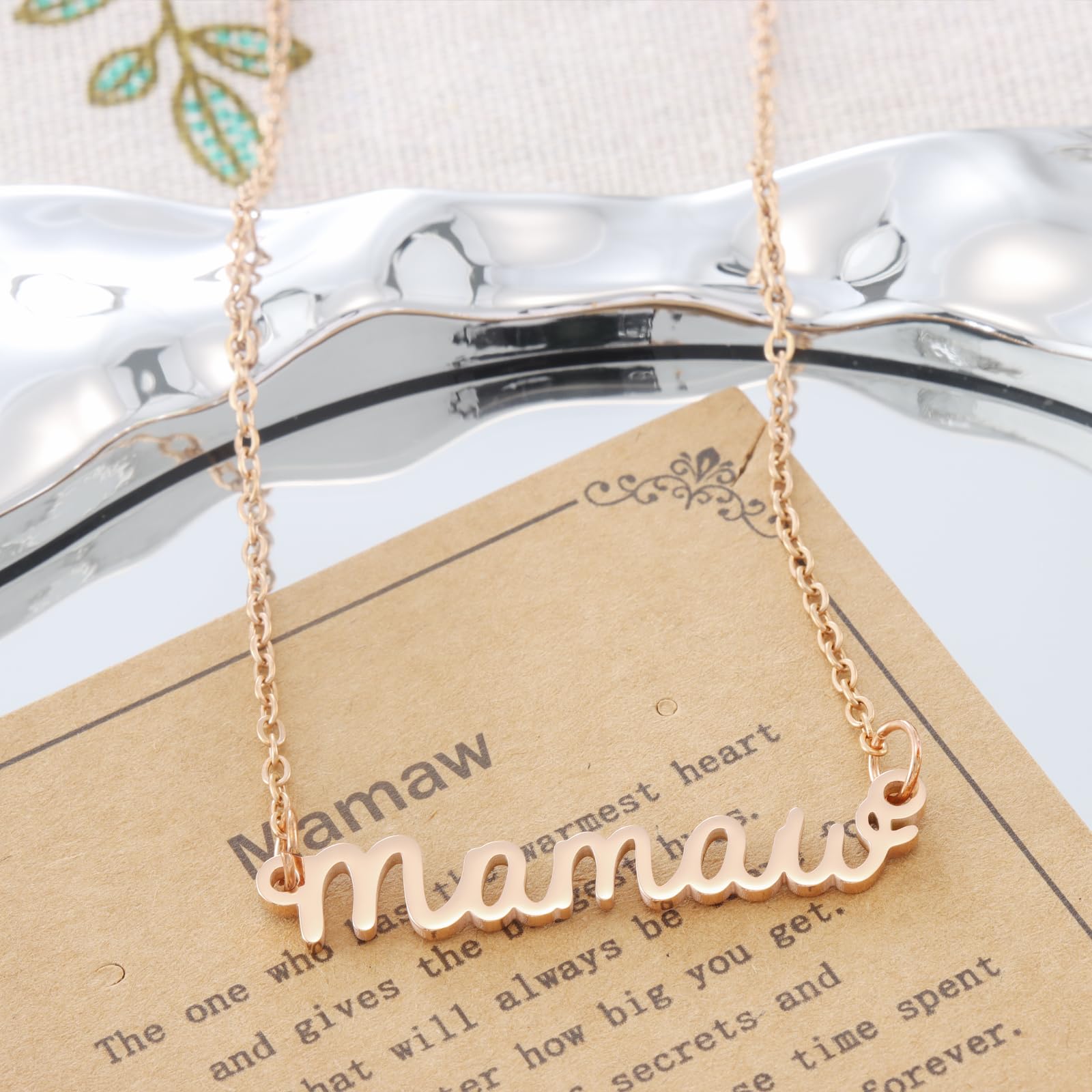 Mamaw Gifts Necklace from Grandkids for Birthday Women Best Mothers Day Jewelry Mamaw Necklace