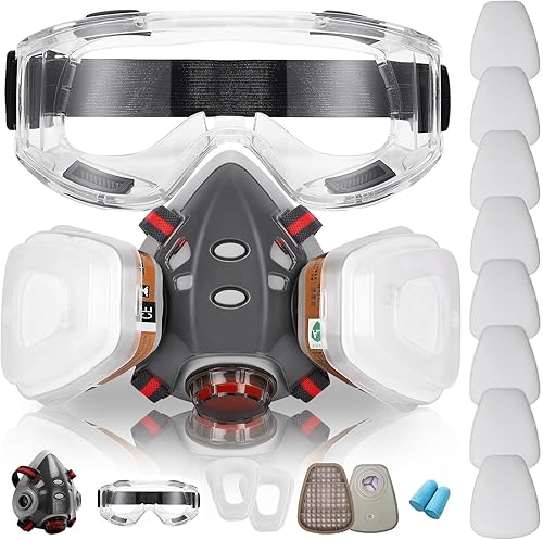 Máscara de gas de supervivencia nuclear y química, máscara de gas de cara completa con filtro de carbón activado