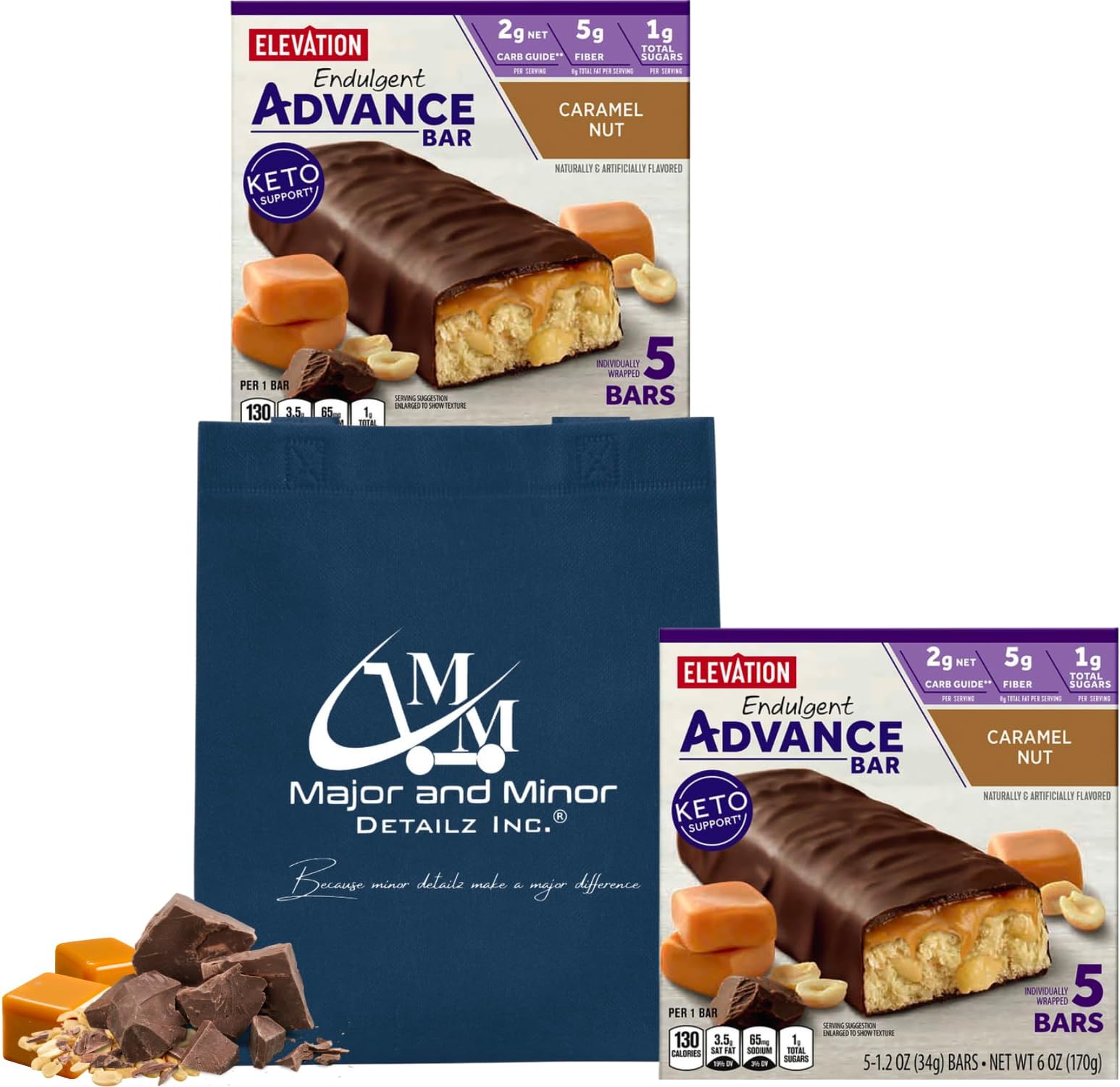 Chocolate Caramel Nut Keto Friendly Indulgent Bars