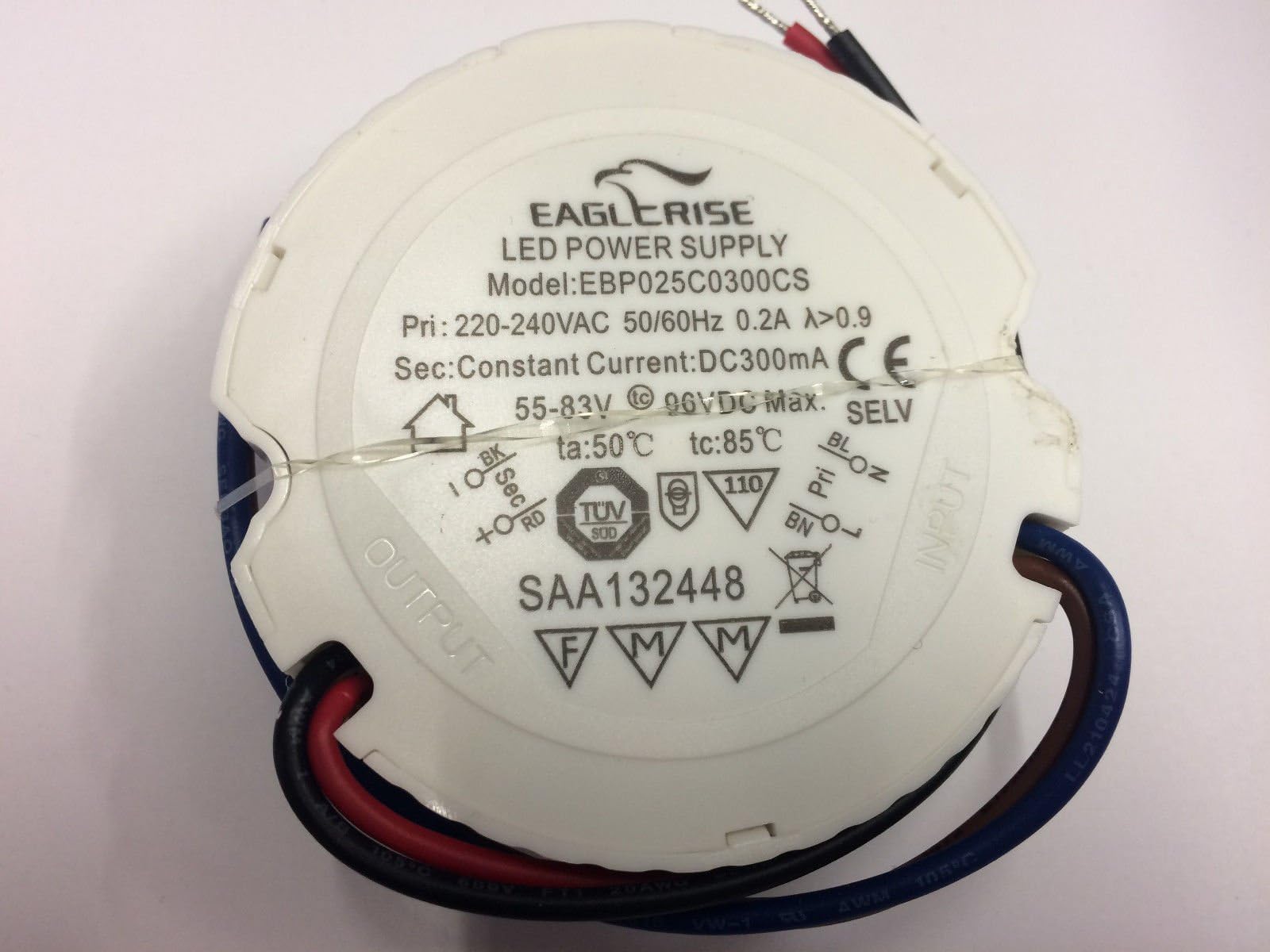 Eaglerise LED Driver 25 W 300 mA EBP0250300CS Power Supply Driver Round