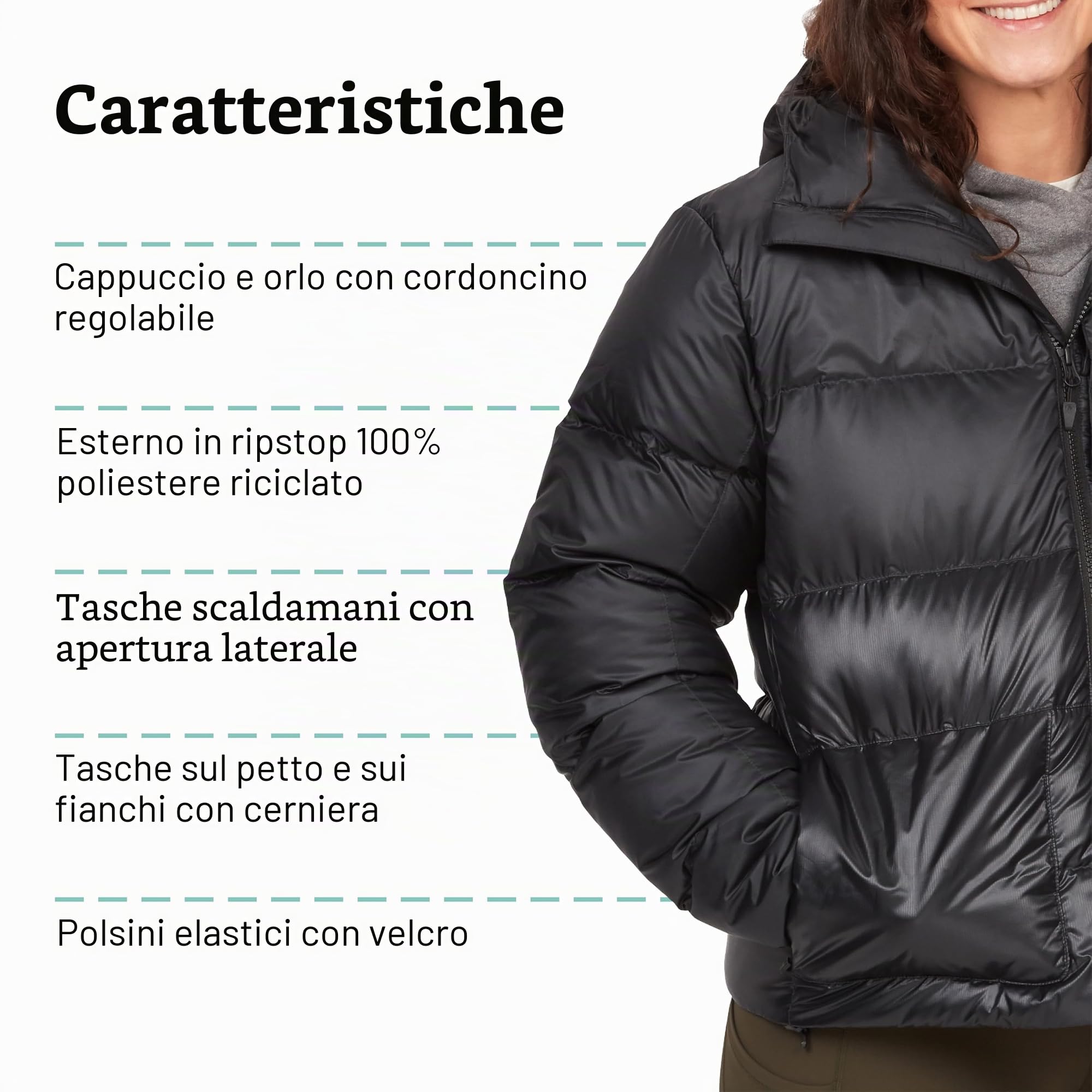 Marmot Wm's Guides Down Hoody Giacca leggera in piumino, Invernale, Trapuntata Impermeabile, Antivento, con Cappuccio Piccola, ripiegabile Donna (Pacco da 1)