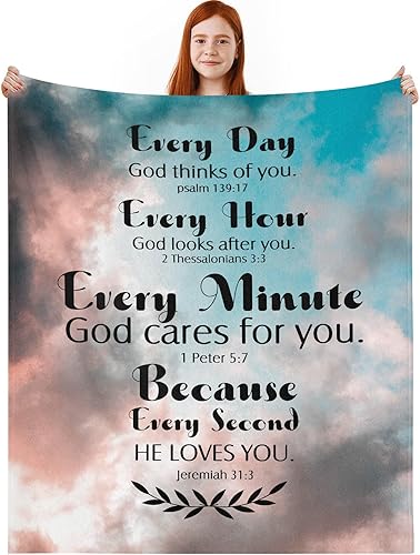 Miniatura 5 de Manta cristiana, regalos cristianos para mujeres, mantas suaves y acogedoras con versículos de la Biblia, regalos religiosos católicos para mujeres