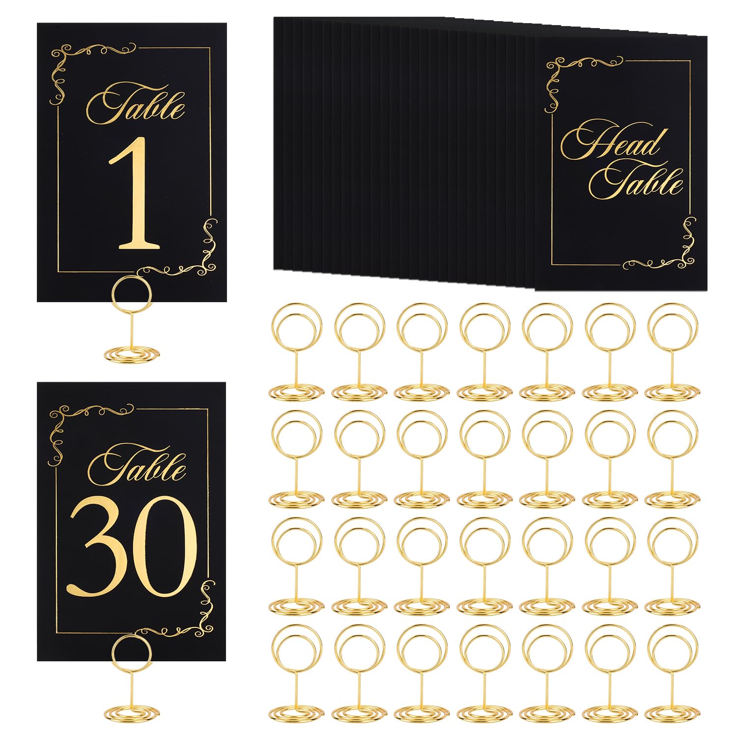 31pz Numeri Tavolo Matrimonio, Numeri Tavolo Matrimonio in Oro 1-30 con 31pz Porta Numeri Tavolo Numeri Tavolo Ricevimento Nozze Numeri Tavolo Compleanno Feste Compleanno e Matrimoni