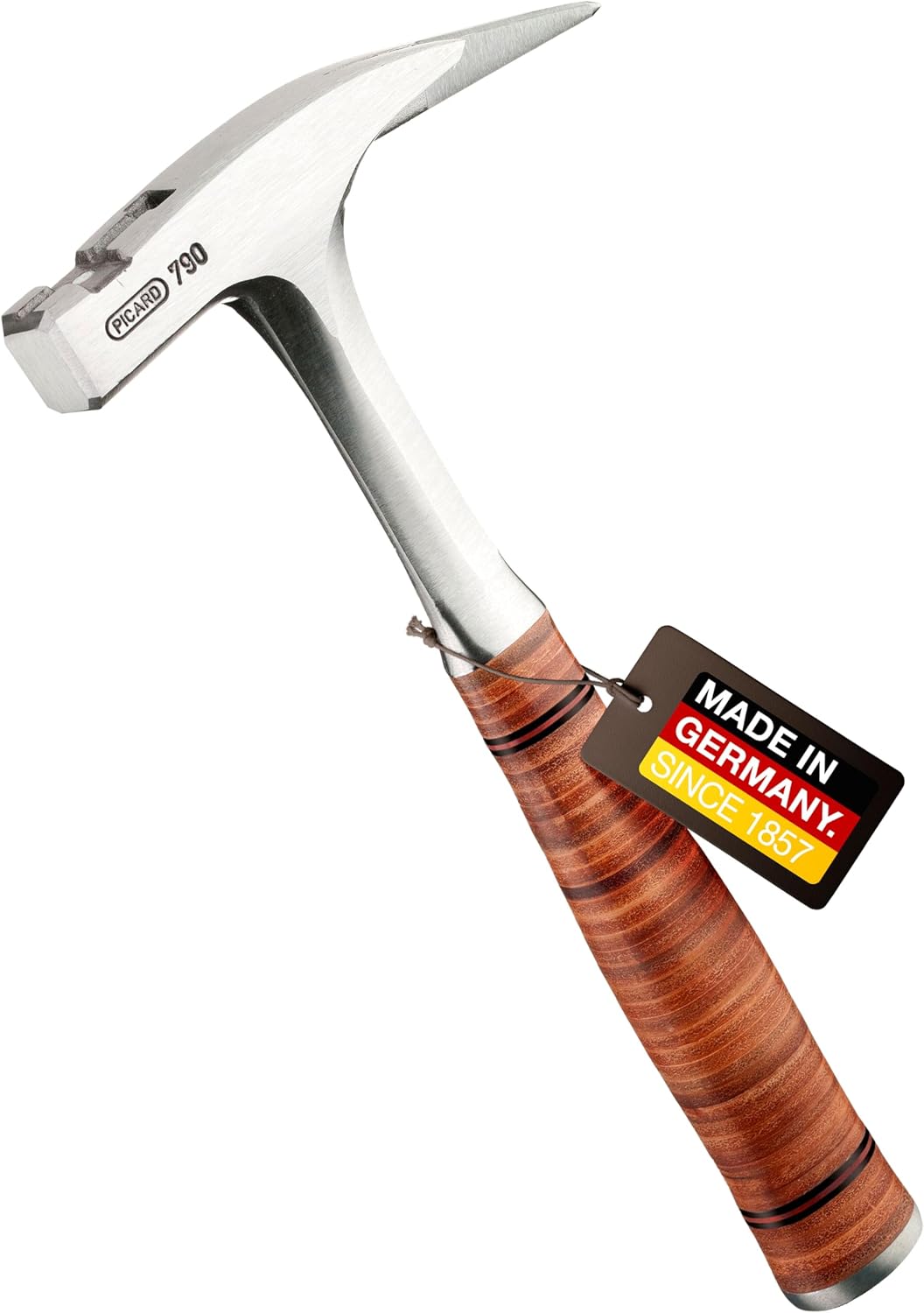 Picard Full-Steel Carpenter Roofing Hammer 950g – Smooth Face, Bright Finished Alloy Steel Head with Magnetic Nail Holder, Forged Full Steel Handle & Leather Grip – 0079000
