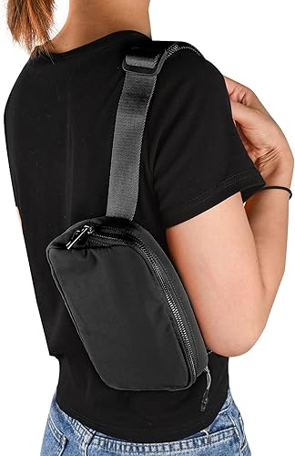 Miniatura 2 de Didida Mini bolsa para cinturón, cangureras unisex para mujeres y hombres, cruzada con correa ajustable para entrenamiento al aire libre, viajes,