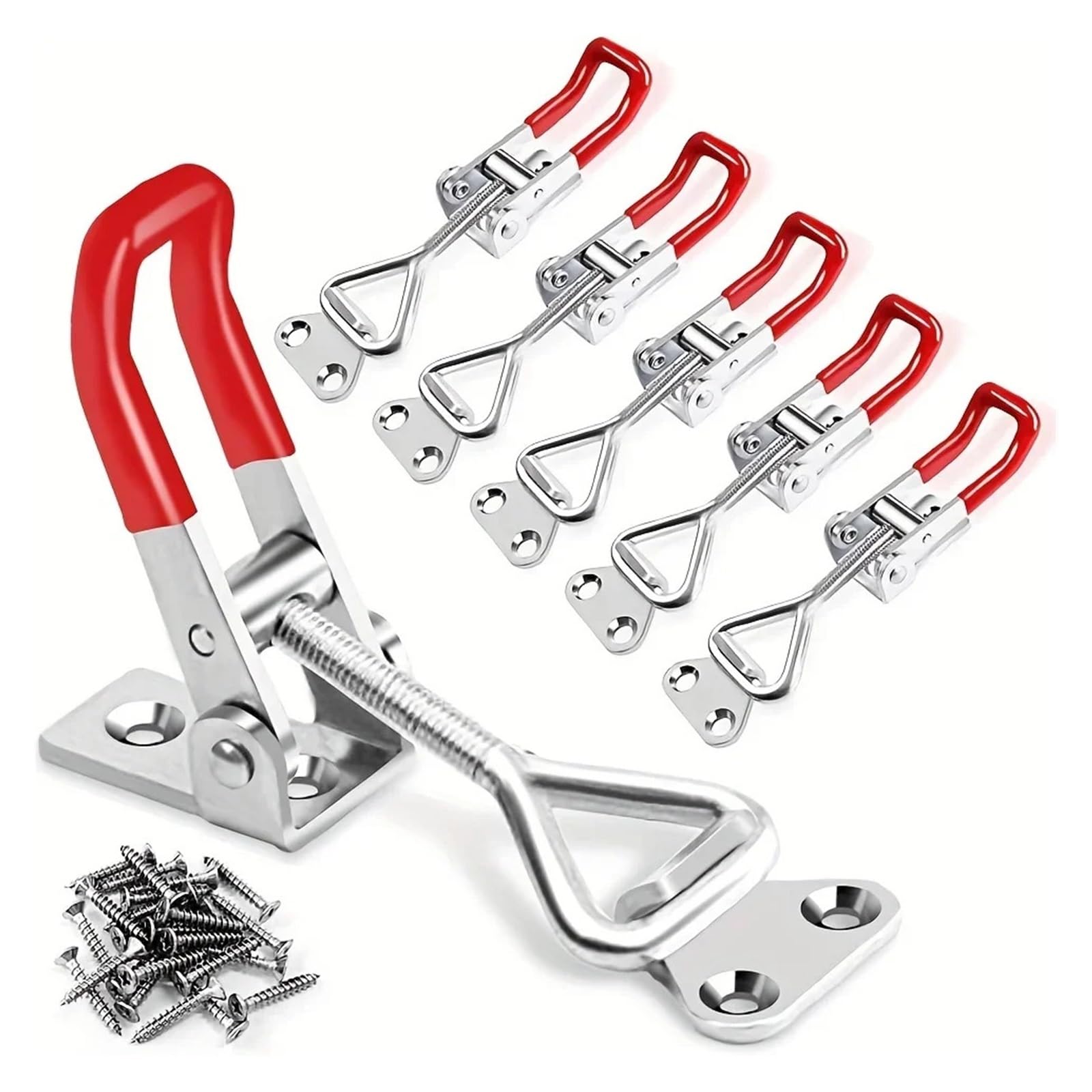 2/4/8Pcs Adjustable Toggle Clamp Latch Heavy Duty Latches Holding Capacity Pull for Tool Box Cas(8PCS)