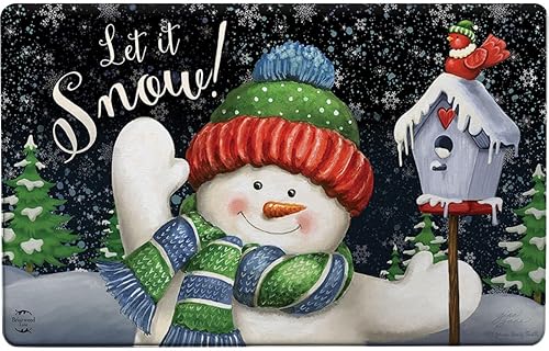 Snowtime Snowman Winter Comfort Mat 30" x 18" Briarwood Lane