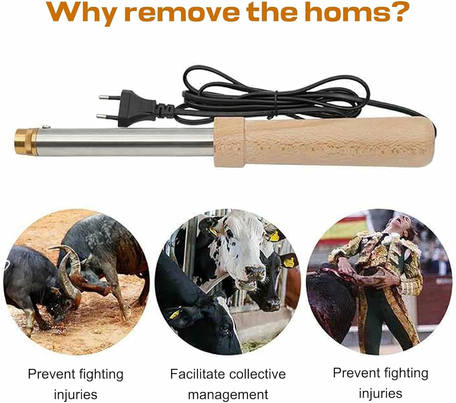 Electric Goats Dehorner Bloodless and Painless Dehorner High Temperature Resistant Bull Horn Breaker Dehorner for 15-70-Day Calves and Lambs