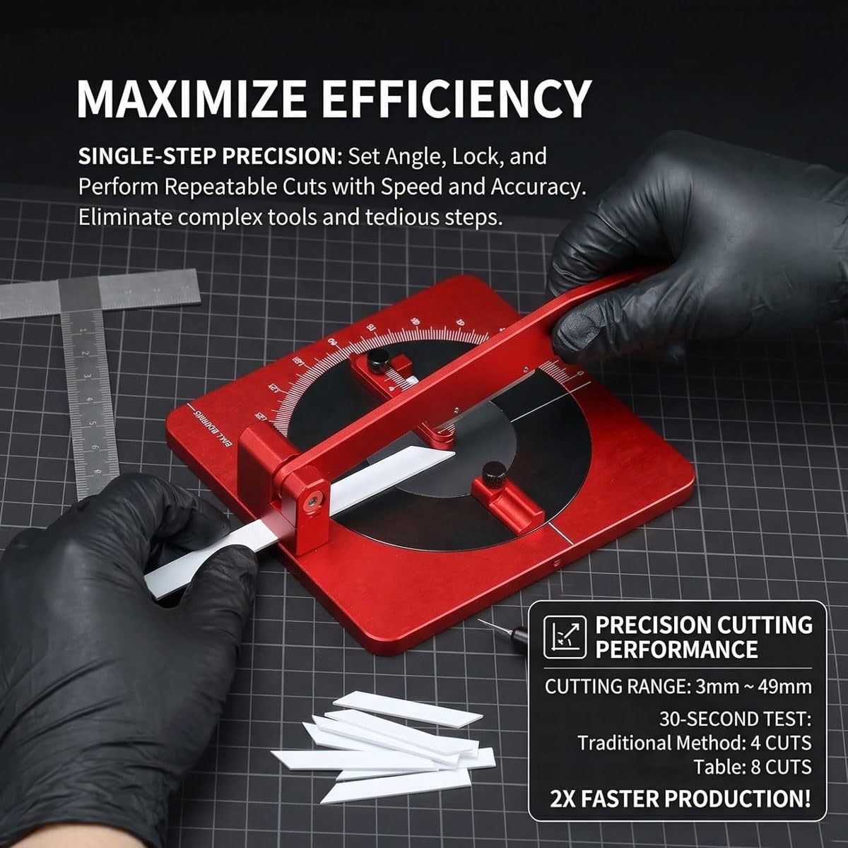 Tavolo da taglio regolabile per gomma e plastica di precisione, taglio 3-49 mm, 180° modellismo taglierino per hobbisti e modellatori di scala