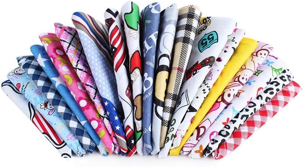 PET SHOW 10 Pack Small Dog Bandanas Boy Cotton Male Cat Puppies Bibs Washable Triangle Head Scarfs Medium Dogs Bandana Photo Prop Grooming Accessories