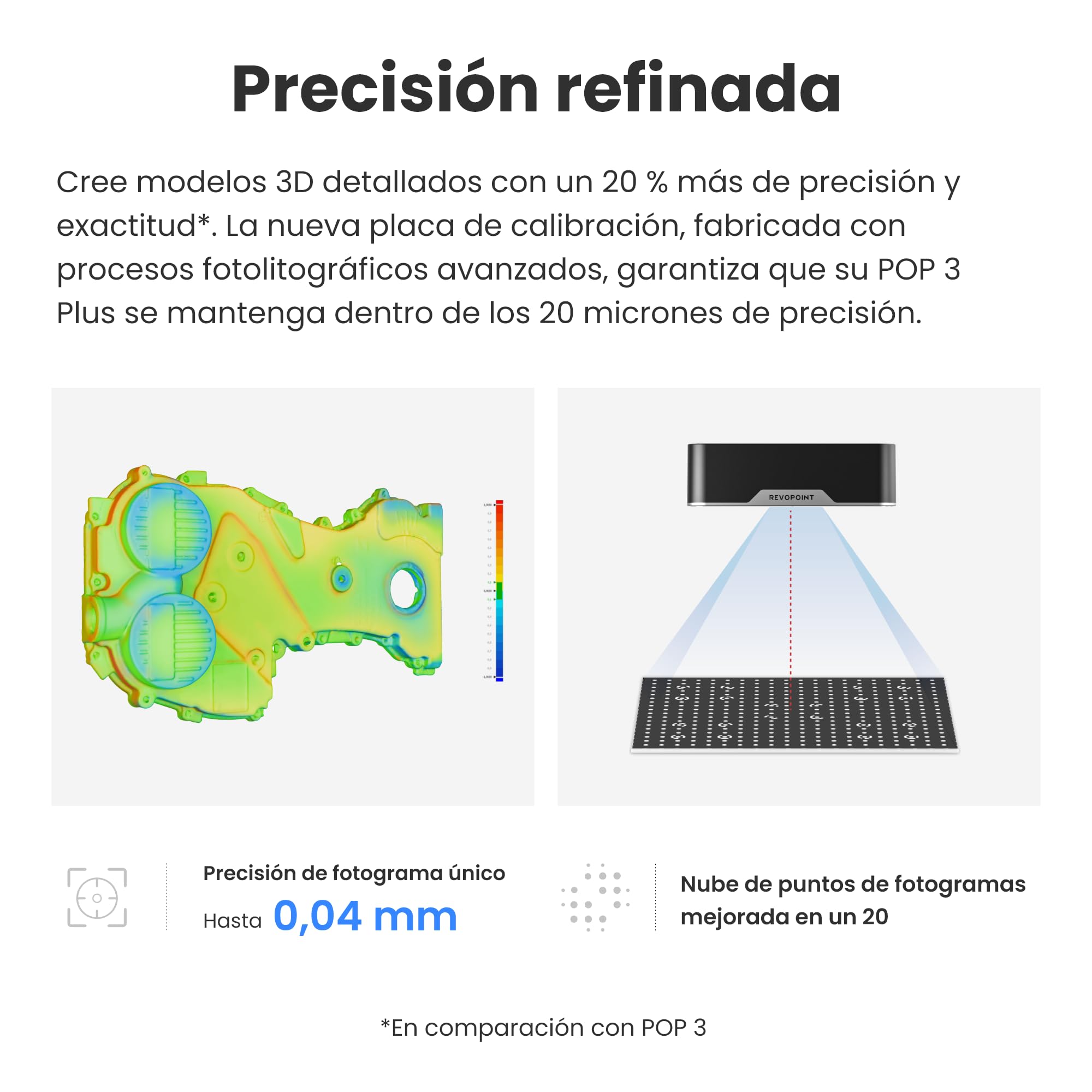 Revopoint POP 3 Plus 3D-Scanner für 3D-Druck Standard & 3D Scanning Spray, Handscanner mit 0,04mm hoher Präzision, Vollfarbscan für mittlere Objekte