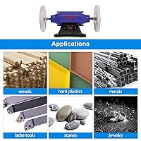 Vista 6 de SALI Paquete de 3 ruedas de pulido para molinillo de banco, rueda de pulido de algodón blanco (50 capas) para pulidora de búfer, almohadilla