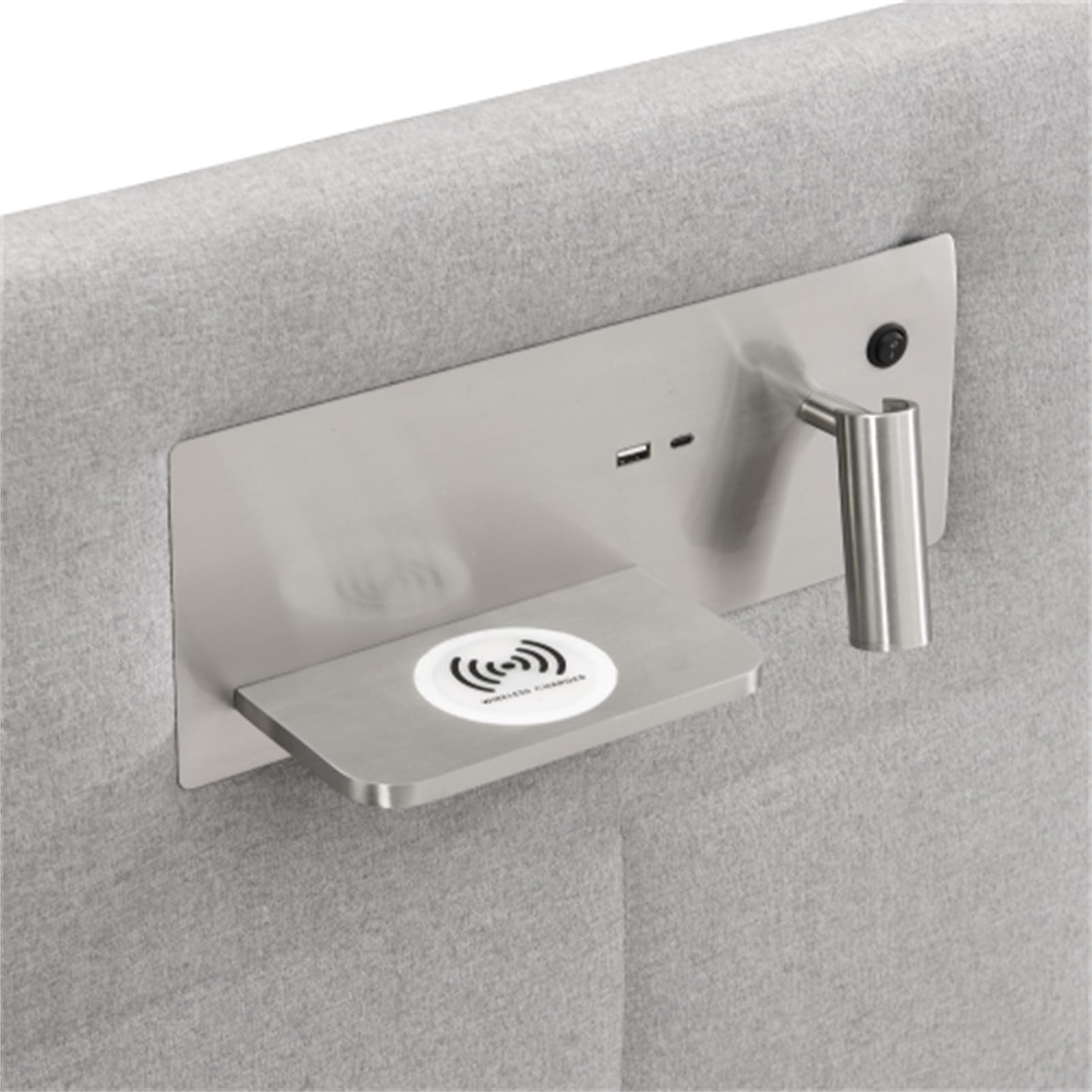 Letto imbottito 180x200 cm con porta USB e ricarica wireless e lampada illuminata letto matrimoniale king size per adulti letto idraulico letto familiare PU letto per gli ospiti grigio