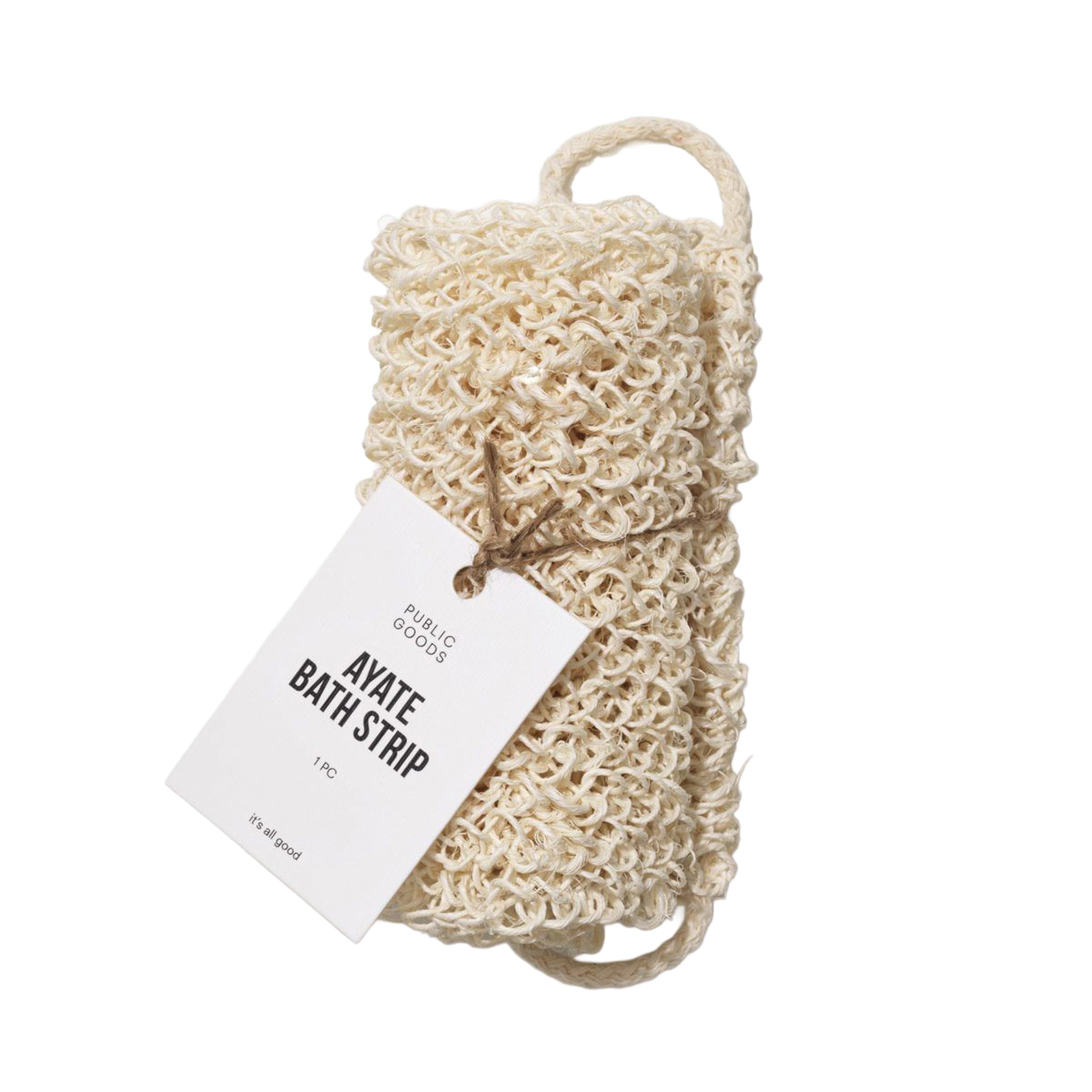 Public Goods Exfoliating Body Scrubber | Ayate Bath Strip for Shower | Back Scrubber Made with Natural Agave Fibers for Exfoliation | Plant-Based