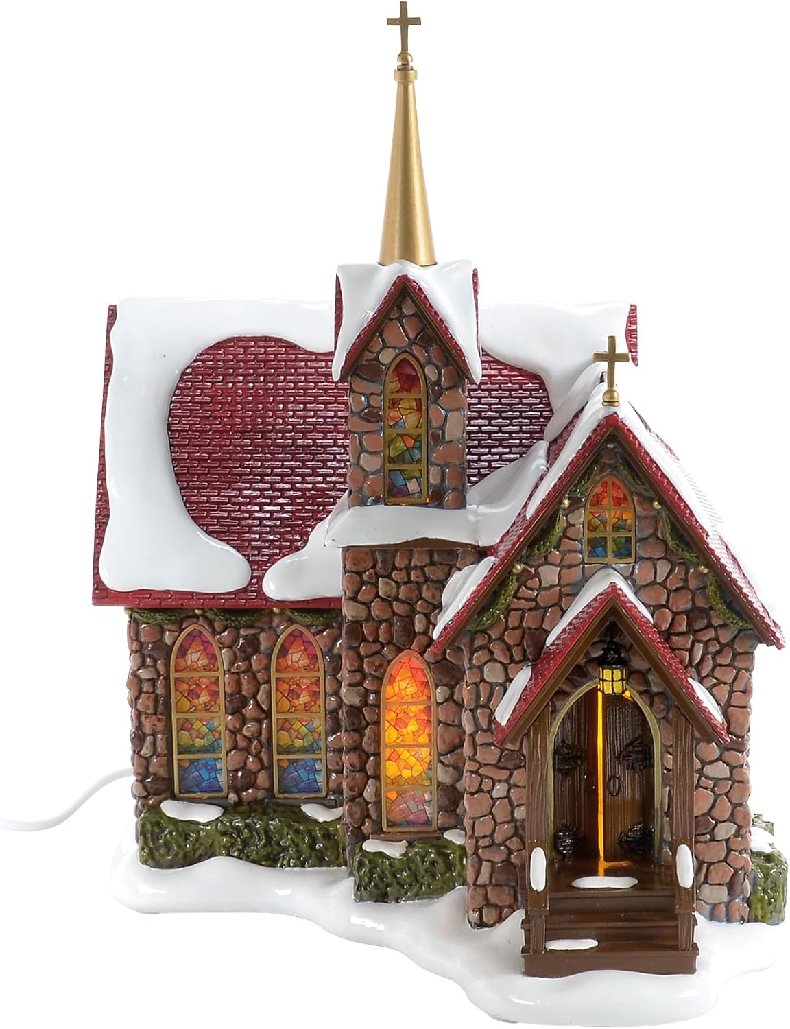 Department 56 Original Snow Village the Chapel of Abundant Grace 50th Anniversary Limited Edition Light Up Building, 10.43 Inch, Multicolor