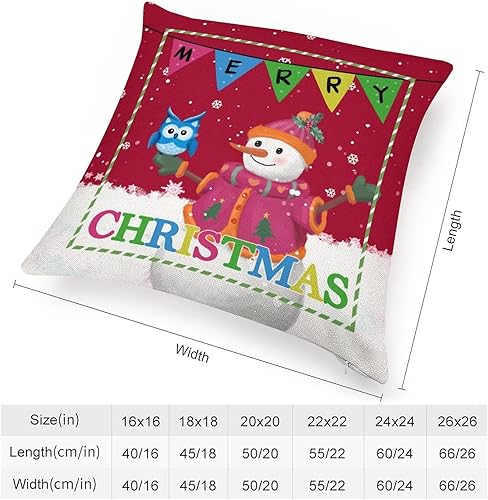 Miniatura 2 de Winter Snowy View Decor Cute Abstract Snowman Cojines Decorativos para Sala 18x18 Merry Christmas Snowman Pillowcase Square Pillow Covers Decorative