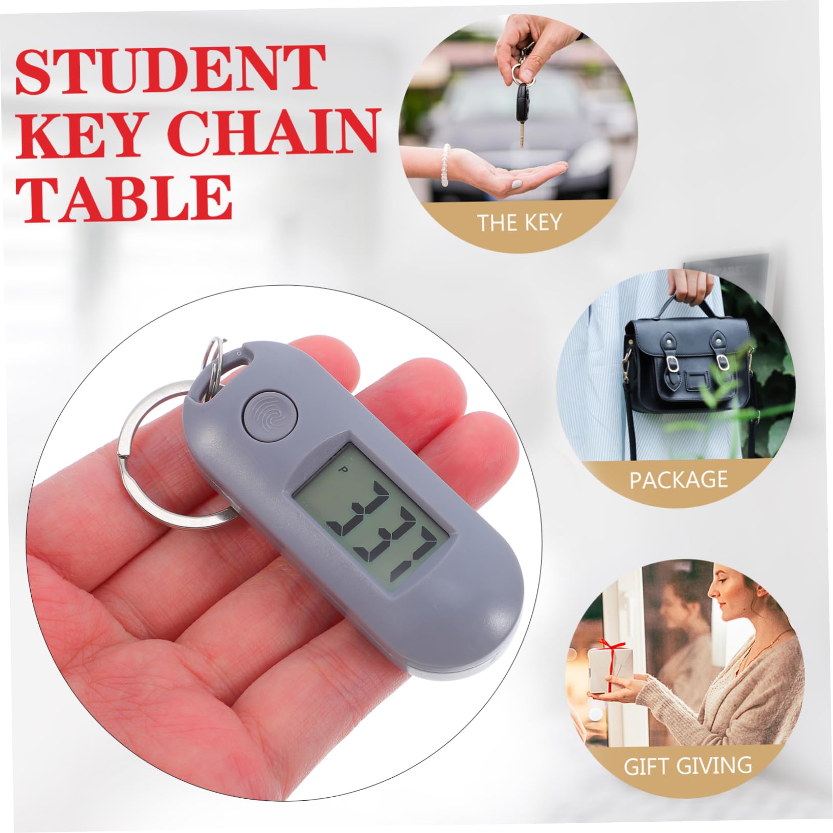 HEMOTON Porte-Clés Montre Enfant Porte-Clés Numérique pour Petit Porte-Clés Montre Numérique Étudiant Montre Intelligente Porte-Clés Horloge Numérique Porte-Clés Bague Numérique Montre