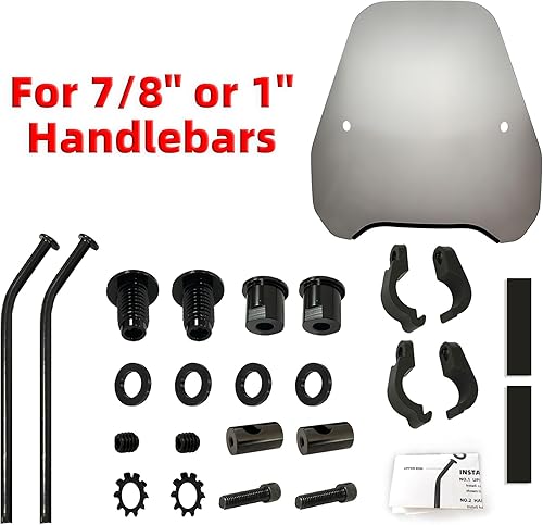 Miniatura 2 de FATECIM Parabrisas de motocicleta de humo de 15 pulgadas, deflector de viento universal para Harley Davidson Honda Kawasaki Suzuki Triumph Yamaha