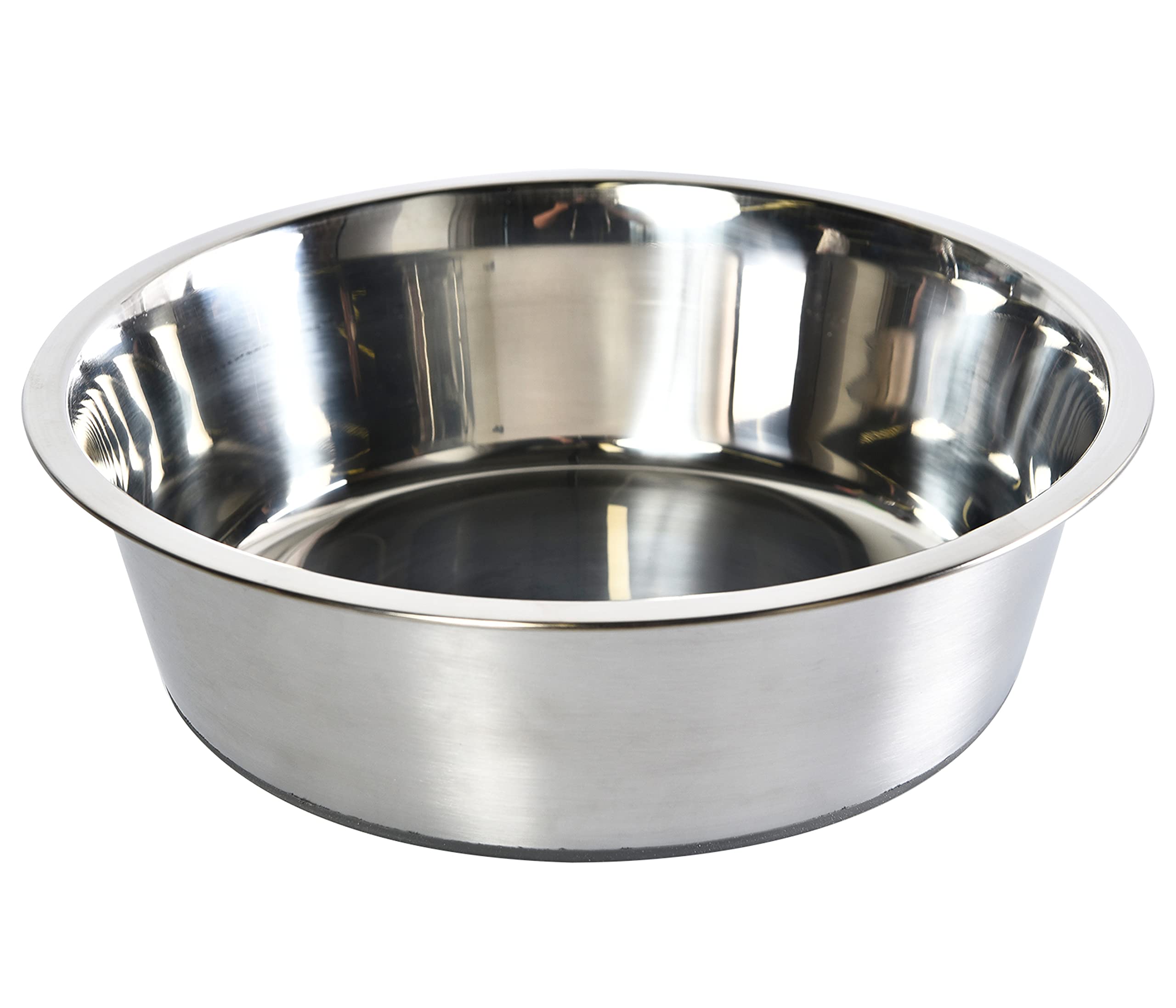 Dehner Lieblinge Dog and Cat Bowl Silver, Approx. Diameter 25.5 cm, Height 7 cm, Volume 2600 ml, Stainless Steel, Silver