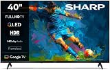 Sharp 40HF3365E - Google TV, 40" FHD, sans Cadre, 60 Hz, QLED, Google Assistant avec Microphone, Chromecast, Bluetooth, Son 2x8W, 3X HDMI, 2X USB, Couleur : Noir - 1