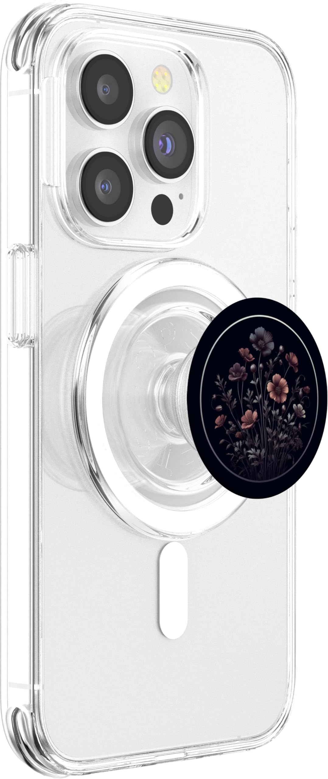 Simple delicate floral wildflower love pattern design. PopSockets PopGrip for MagSafe, Clear - Image 4