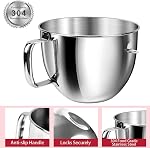 7QT Mixer Bowl for Kitchenaid Stand Mixers, Kitchen Aid Mixing Bowl for 7QT Lift Mixer with Handle, Food-Grade Stainless Steel Compatible with KSM70SKXXBK, Dishwasher Safe.