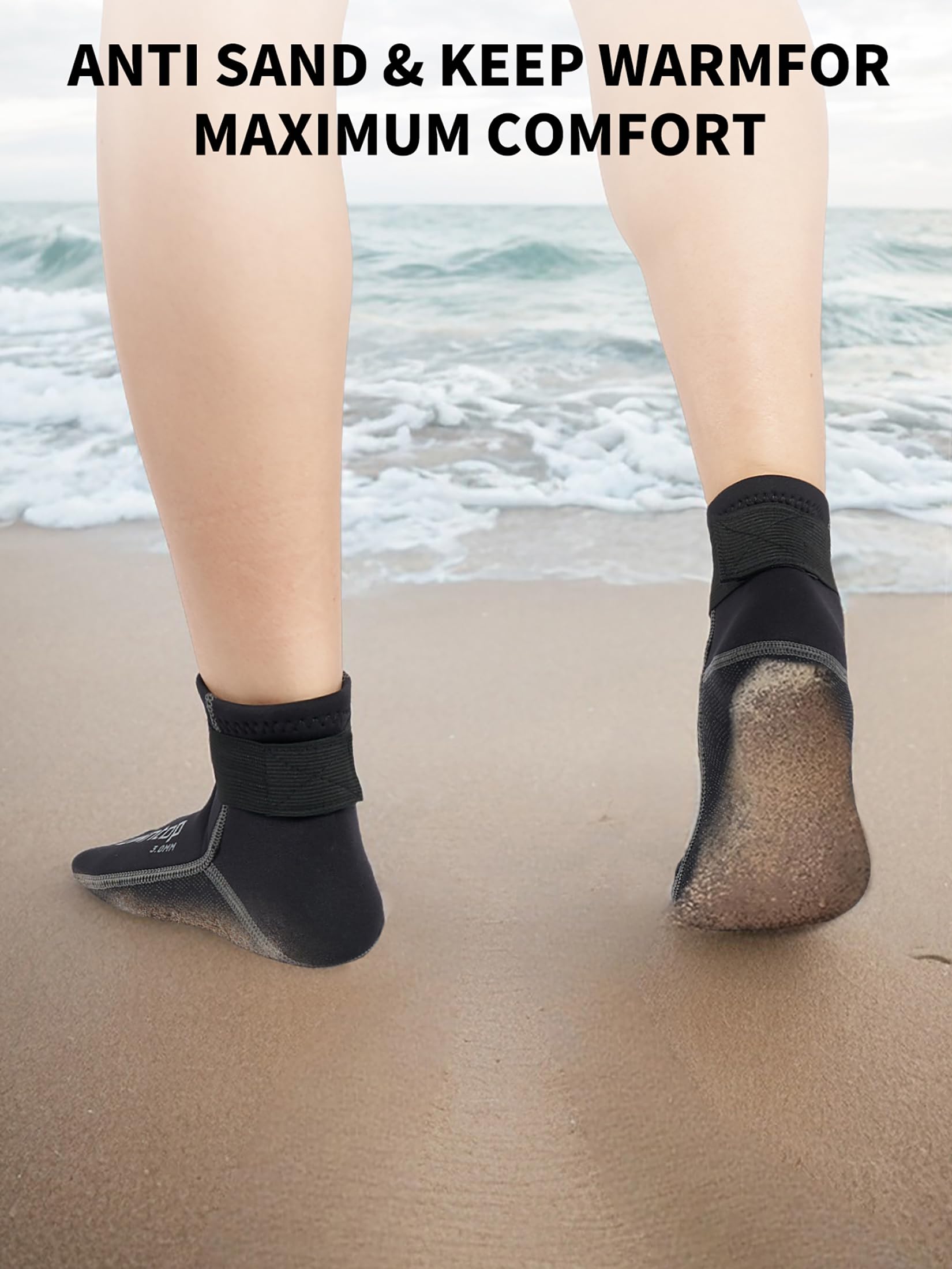 Owntop Skarpety neoprenowe, 3 mm skarpetki do nurkowania skarpetki buty antypoślizgowe płetwy skarpety termiczne skarpety do pływania dla mężczyzn kobiet surfing żeglarstwo kajak