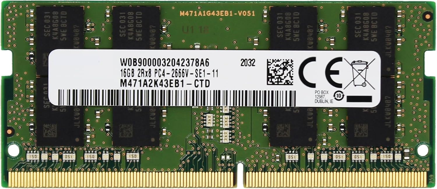 Sam Original 16GB (1x16GB) DDR4 2666MHz PC4-21300 SODIMM 2Rx8 CL19 1.2v 260-PIN Laptop Notebook Memory RAM Module Upgrade M471A2K43CB1-CTD Adamanta