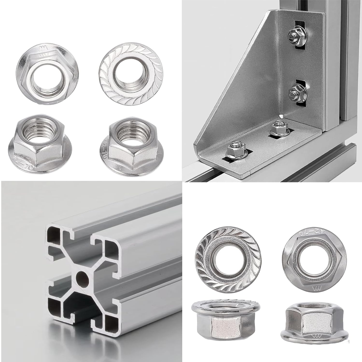 12 Pcs M12 X 1.25mm Pitch Serrated Flange Nuts, Stainless Steel Hex Flange Lock Nuts Witn a Box for Assembling and Fastening