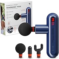 Vista 10 de Sharper Image Pistola de masaje de percusión de tejido profundo, Powerboost Move Evo, masajeador de mano recargable para calor y frío, 4 velocidades