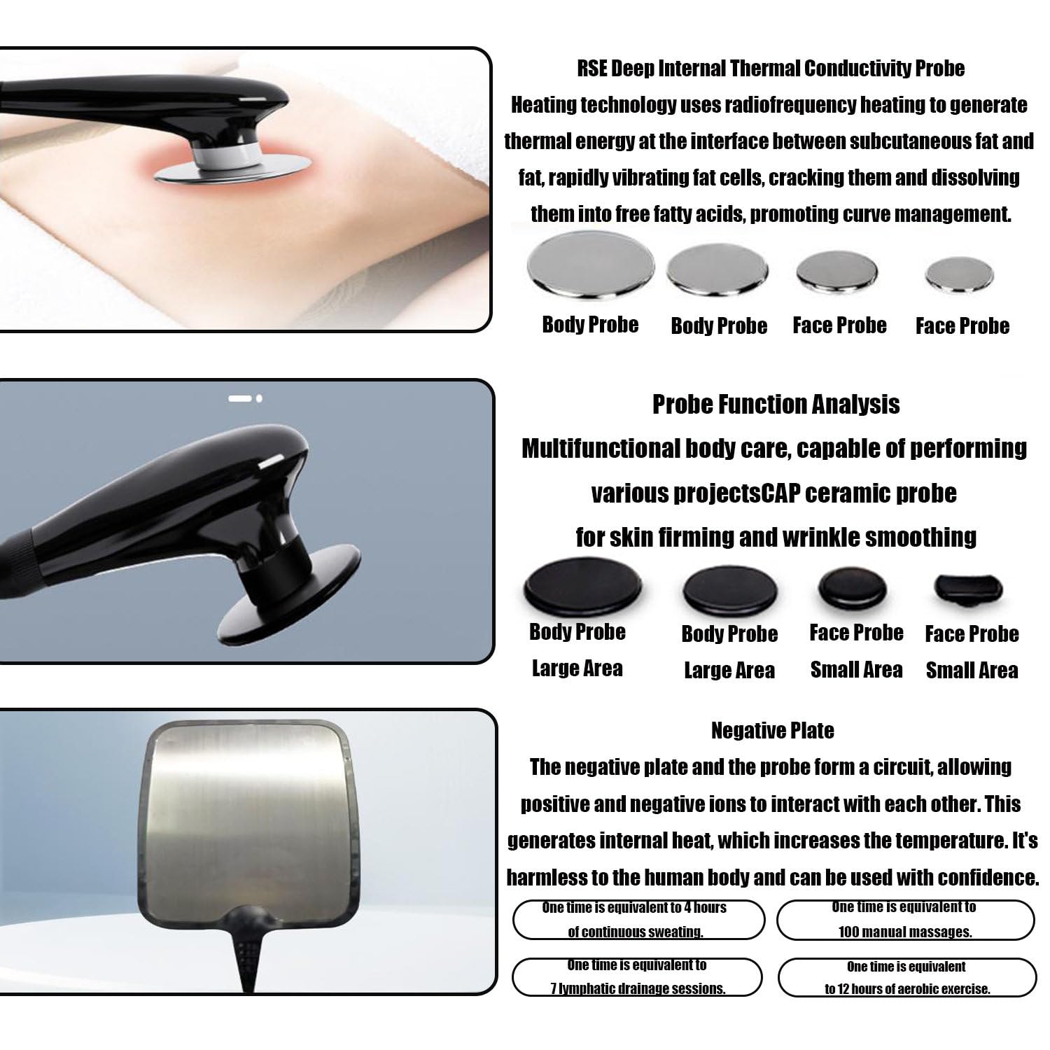 Dispositivo de radiofrecuencia para Lifting Facial y Corporal, reafirmación de la Piel, máquina de Adelgazamiento Corporal y reafirmación de la Piel, máquina de Terapia Tecar de 448k White