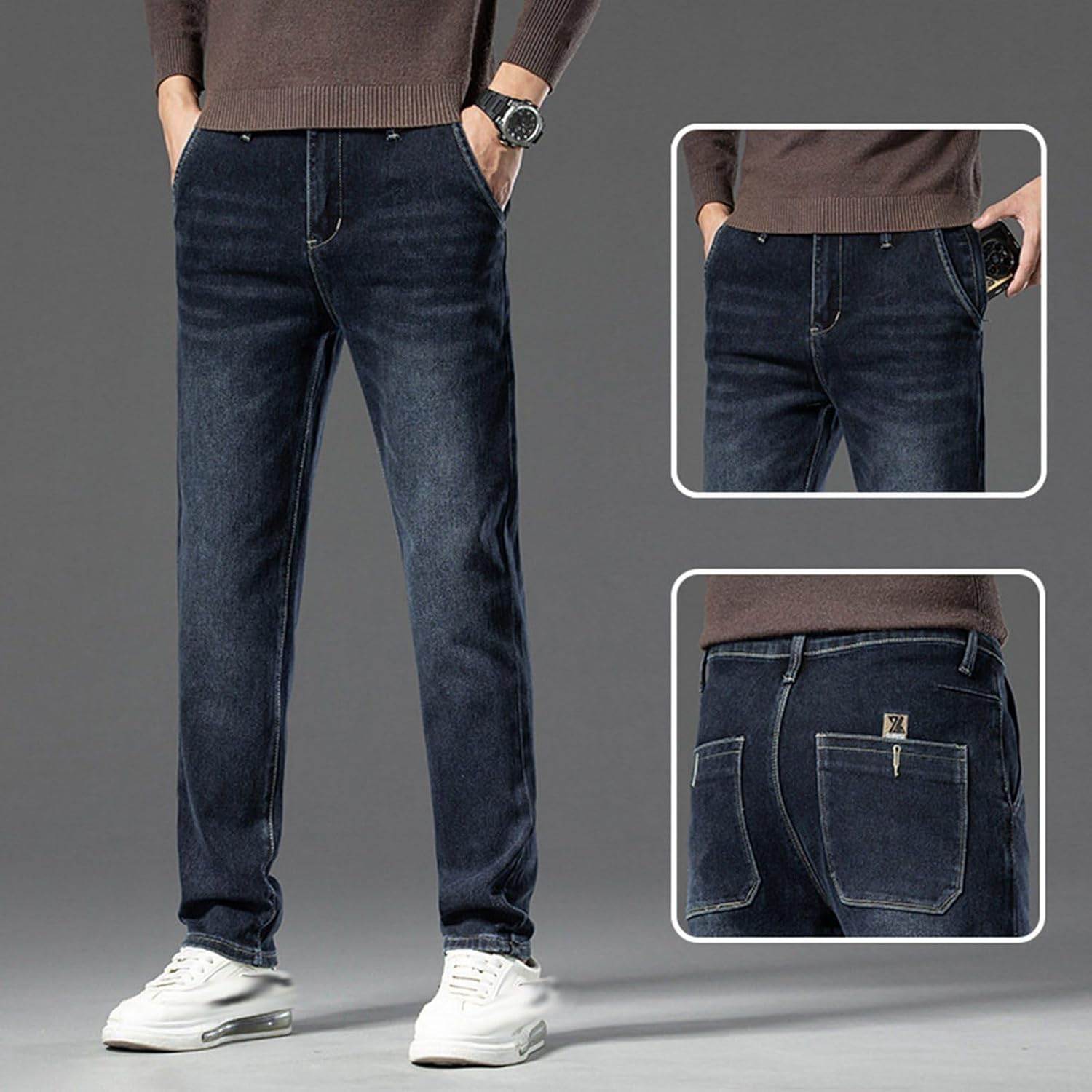 [GUREITOJP] デニムパンツ メンズ 細身 スリムジーンズ ロングパンツ ジーパン シンプル メンズズボン ストレートストレ