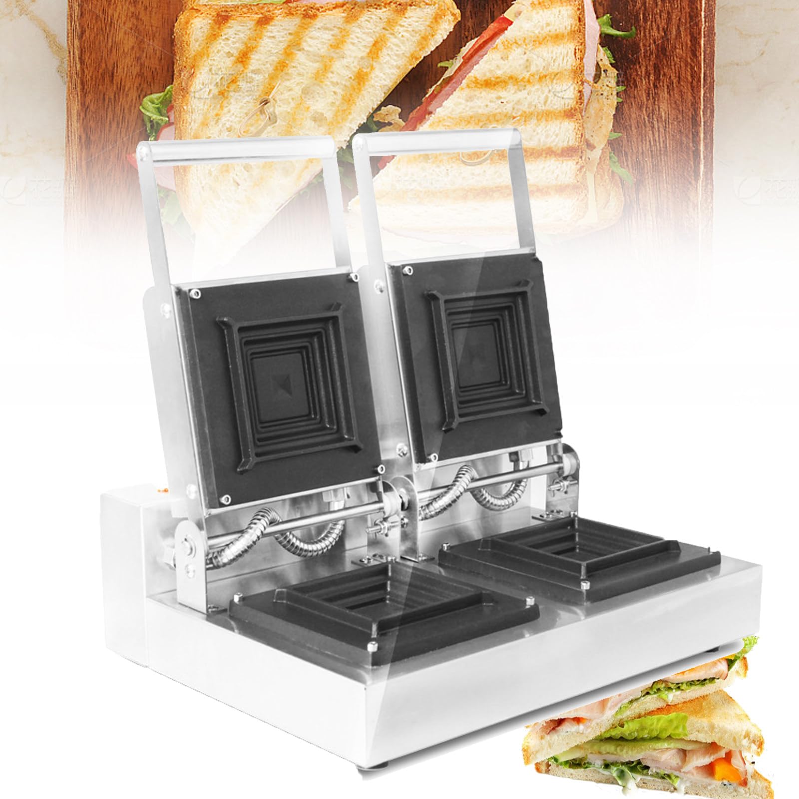 Sandwichera Caliente, Bandeja para Hornear Sándwiches De Doble Cara, Sandwichera Antiadherente, Hace Sándwiches, Paninis, Queso a La Parrilla, Postres,B