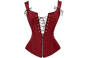Women's Dragon Scale Lace Up Vintage Bustier Corset with Garters