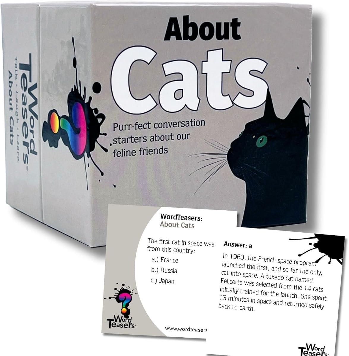 ? WORD TEASERS - Cat Trivia Game for All Ages - Funny Cat Facts - 150 Cards