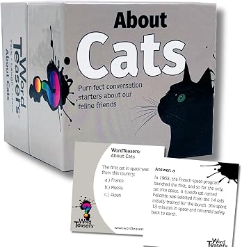 ? WORD TEASERS - Cat Trivia Game for All Ages - Funny Cat Facts - 150 Cards