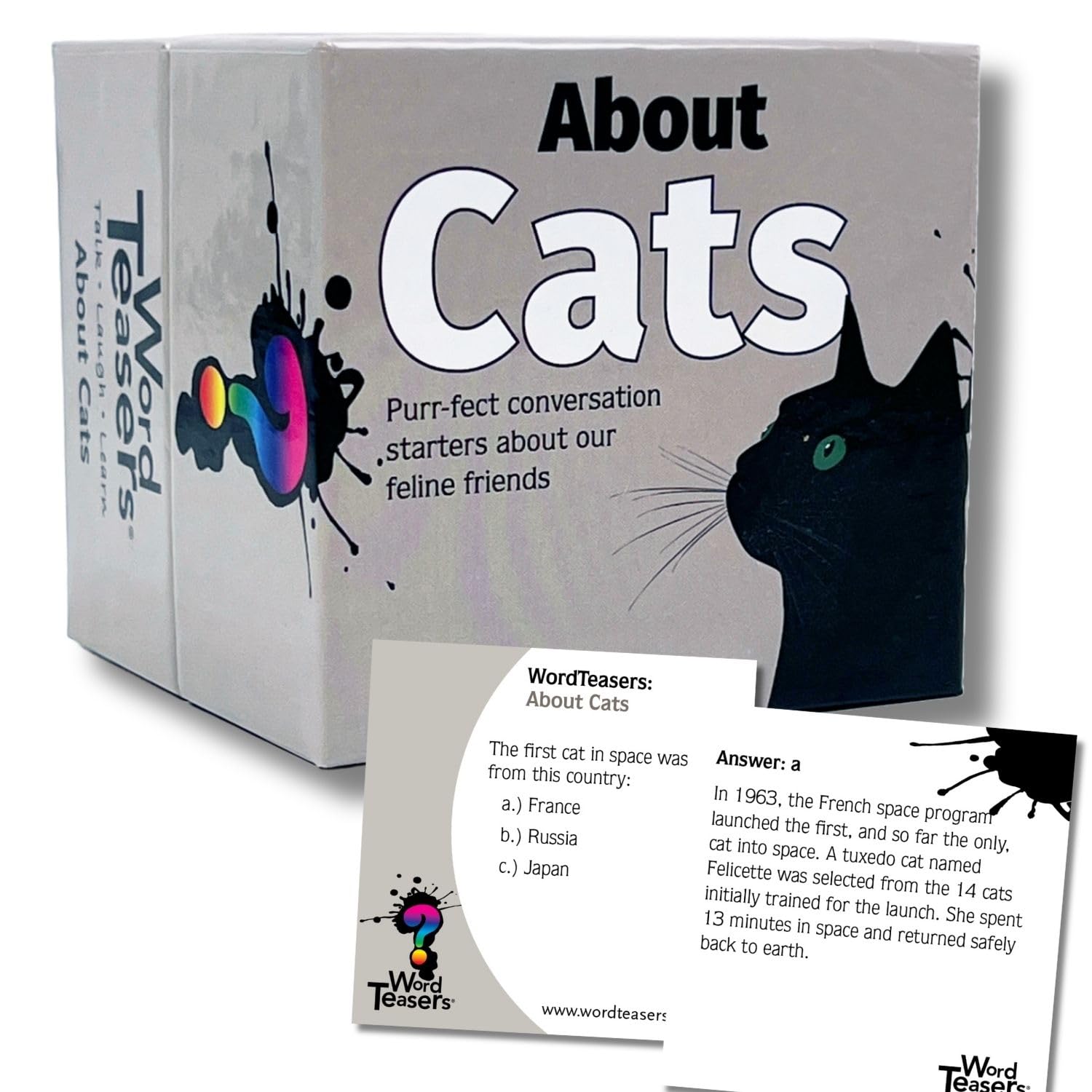 ? WORD TEASERS - Cat Trivia Game for All Ages - Funny Cat Facts - 150 Cards