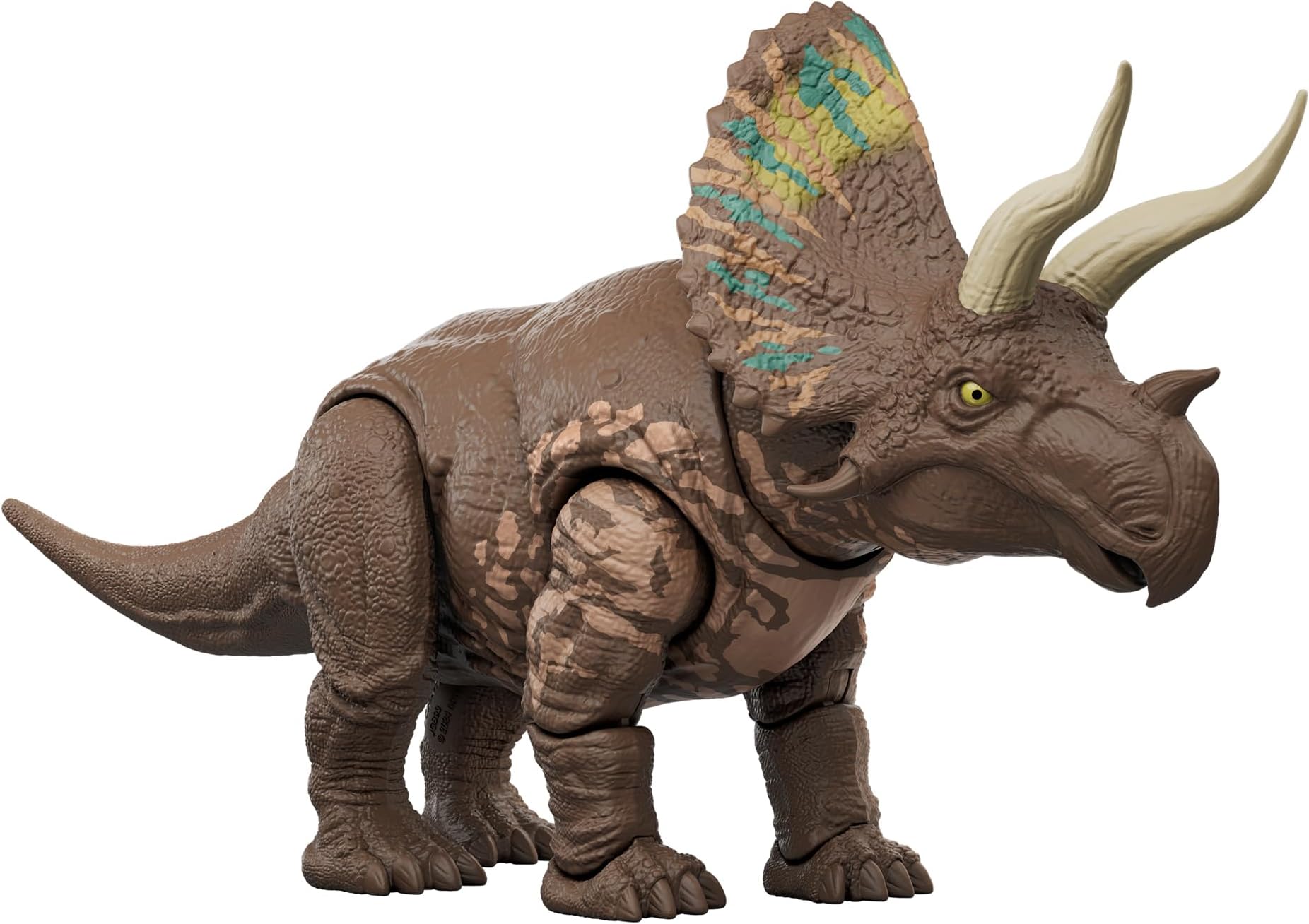 Mattel Jurassic World Big Action! Eotriceratops JGB93 Children's Figure, Dinosaur Toy, Moving, Large, Total Length: Approx. 14.0 inches (35.6 cm), Ages 4 and up, Brown
