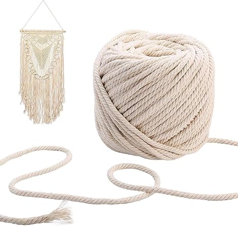 Amazon 5mm 綿紐 100m 綿ロープ 手芸ひも マクラメロープ マクラメコード 壁掛けロープ クラフト編みコード 鉢植え装飾 編み物 夢キャッチャー アクセサリー用紐 糸 通販