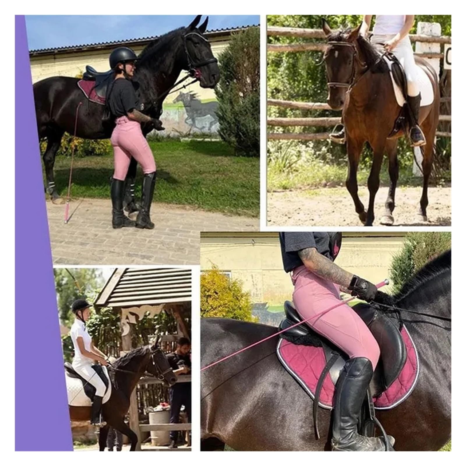 Pantalones De Montar A Caballo Pantalones de equitación for Mujer, calzas ecuestres con Asiento Completo Silicona, Mallas Deportivas competición para EquitacióN