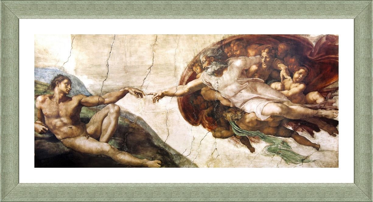 Amazon.com: Alonline Art - The Creation Of Adam by Michelangelo