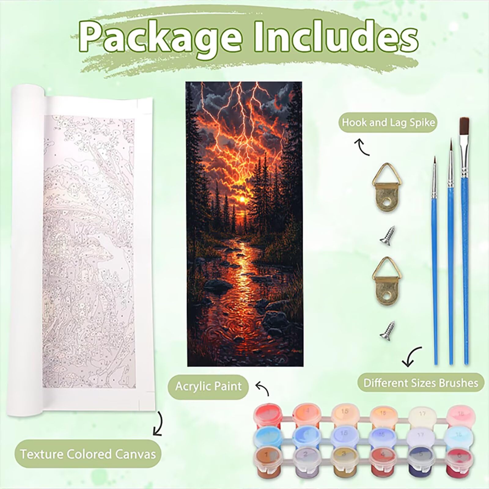 Malen Nach Zahlen 50x150cm Leinwand Übernatürlich. Malen Nach Zahlen Erwachsene mit Ohne Rahmen, DIY Kreativ Set für Erwachsene mit Pinseln und Acrylfarbe, Zimmer Deko Wald Landschaft Geschenk, P0M974