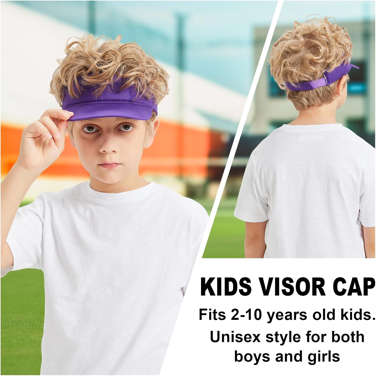 TopTie Kids Sun Visor Cap Cotton Protection Visors for Boys Girls Aged 2-10 Years Old