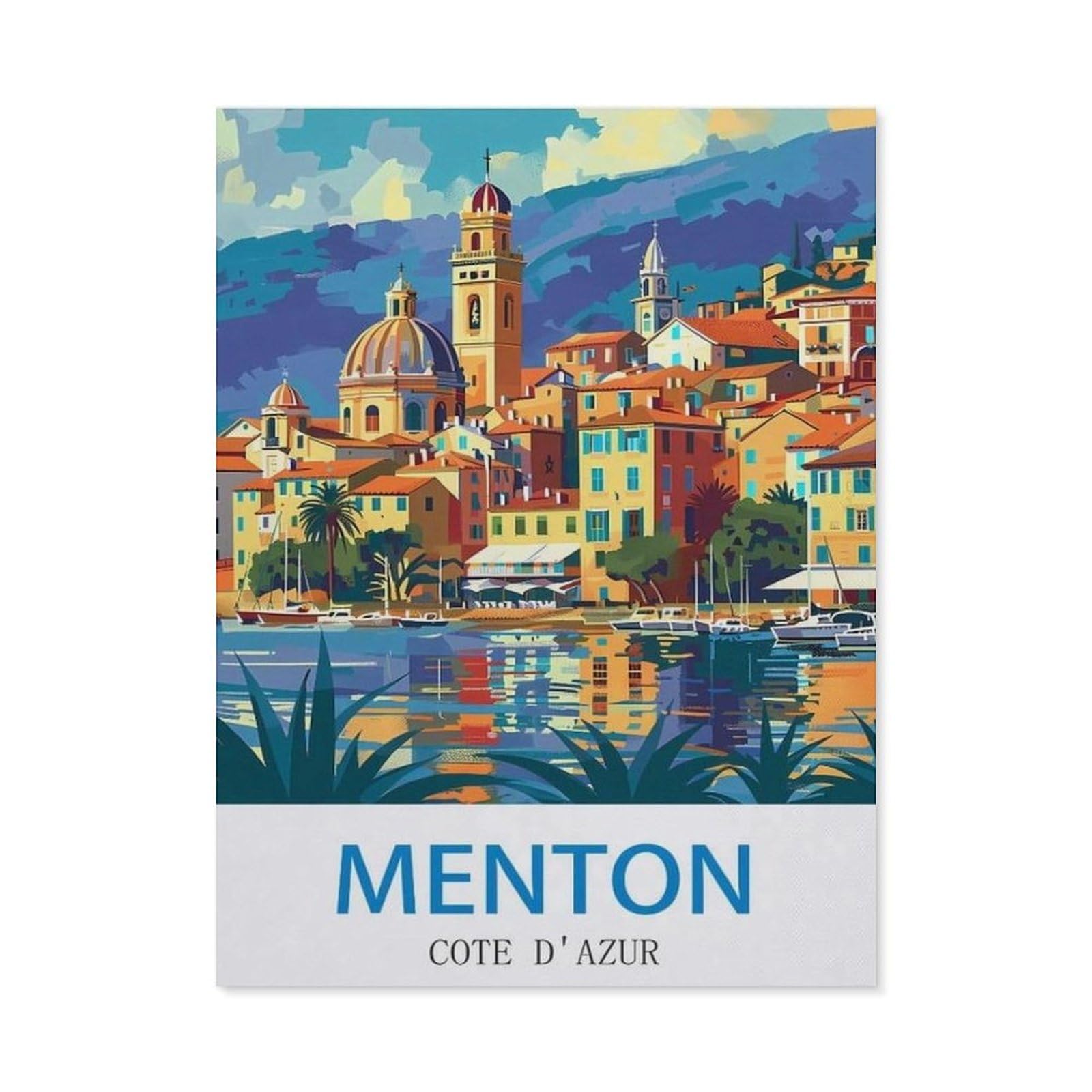 BEAYODKP Diamond Painting Kits ，Menton Cote D'azur（40 x 50 cm）