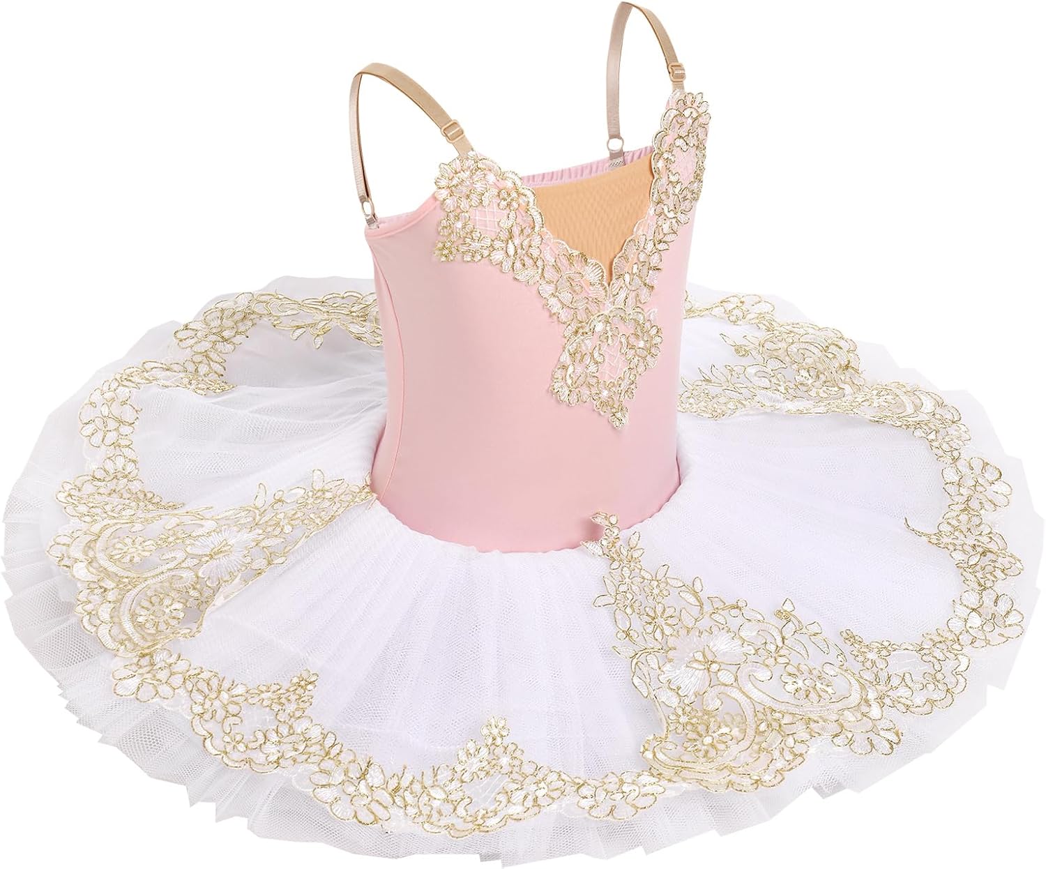 AFAVOM Girls Camisole Skirted Leotard Swan Lake Ballet Dance Outfit Embroidery Tutu Ballerina Princess Dress for Performance