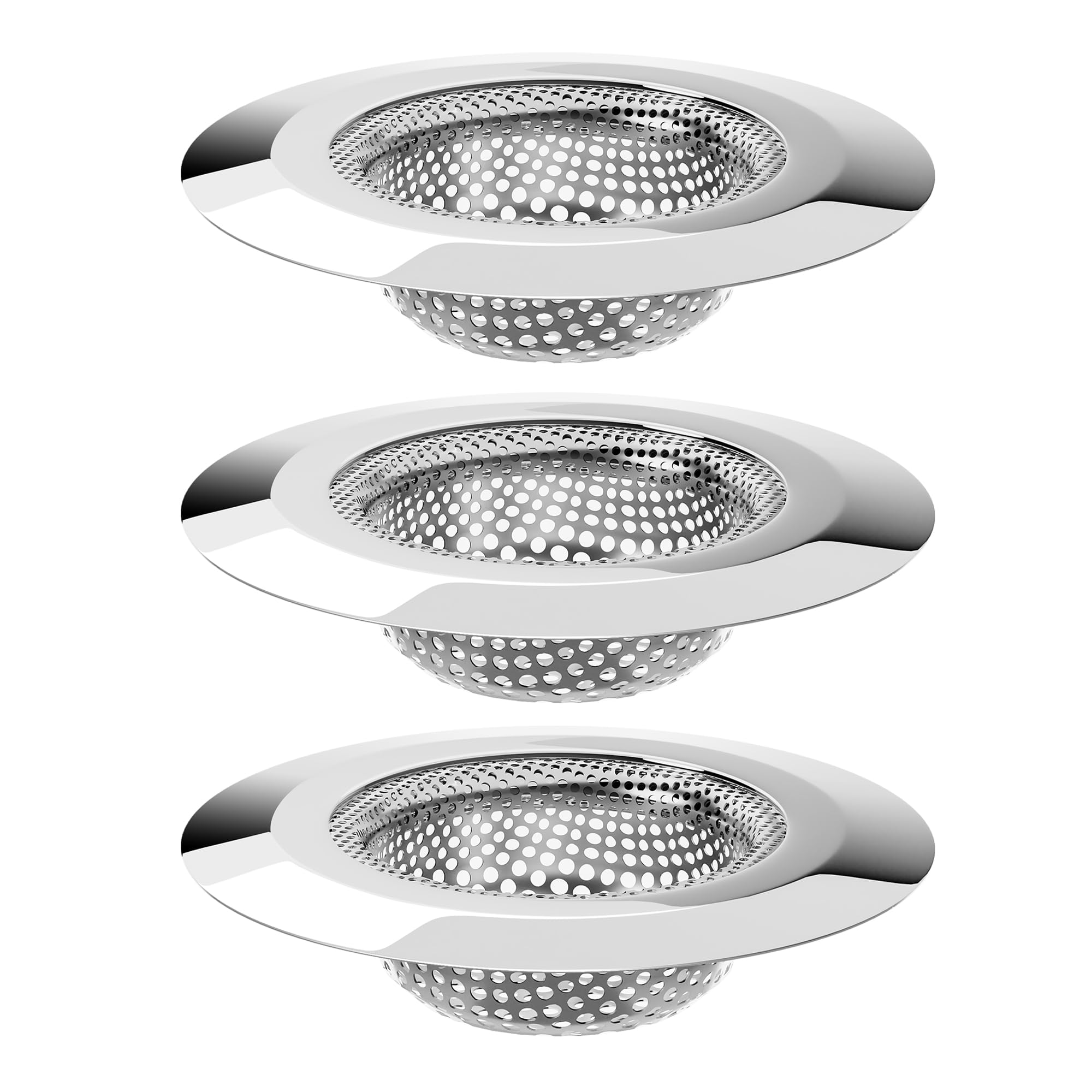 MR.SIGA Bathtub Sink Strainer, Stainless Steel Shower Bathtub Drain Hair Catcher, Bathroom Sink Drain Strainer, 3 Pack